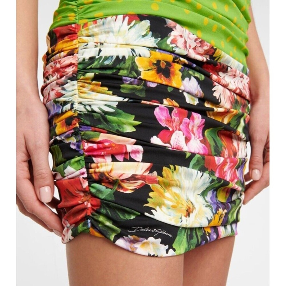 NWT. RUNWAY! $2545 DOLCE & GABBANA Patchwork Fitted Mini Dress IT46 - Picture 9 of 16